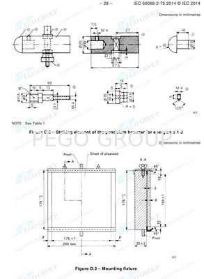 IEC60068-2-75 Appendix D IK01 to IK06 Pendulum Impact Testing Machine for Testing Socket-Outlet and 1J Impact Energ
